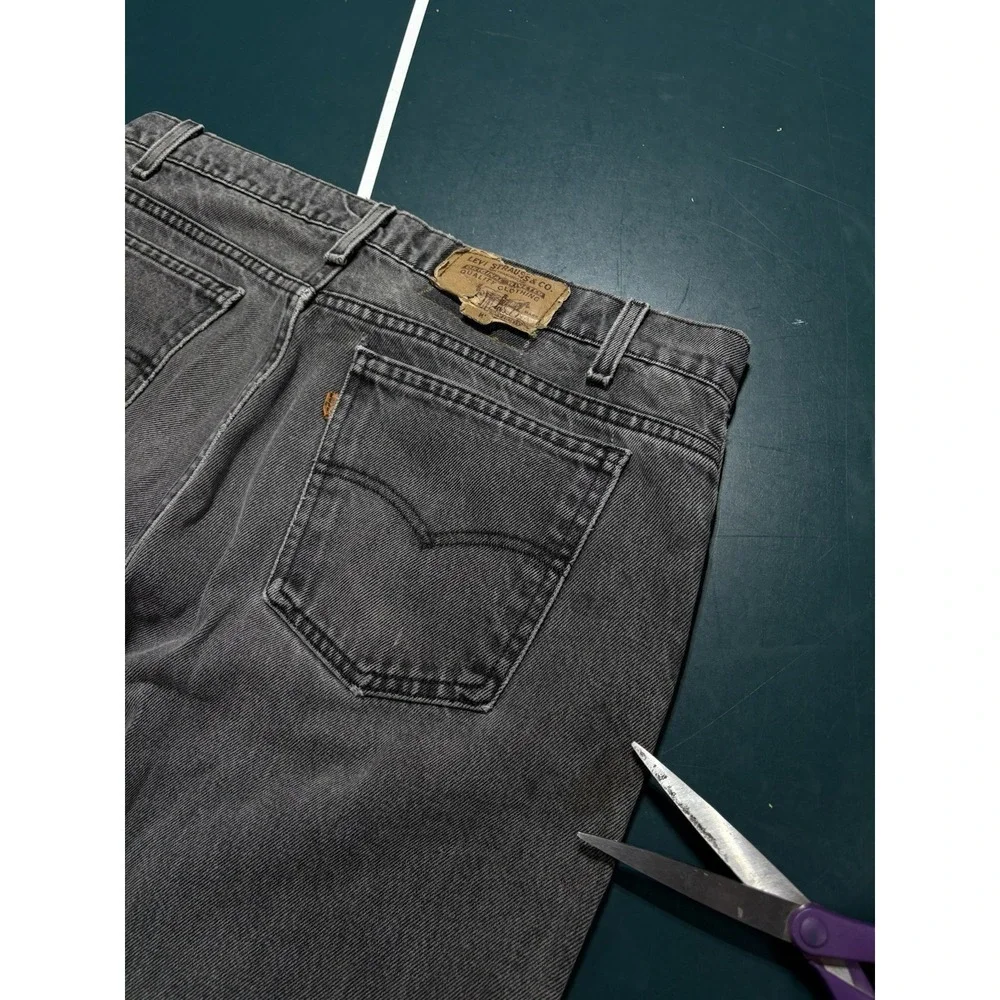 Vintage Levis 505 Orange Tab Jeans Men's 35x32 Faded Black Straight‎ Leg 90s USA